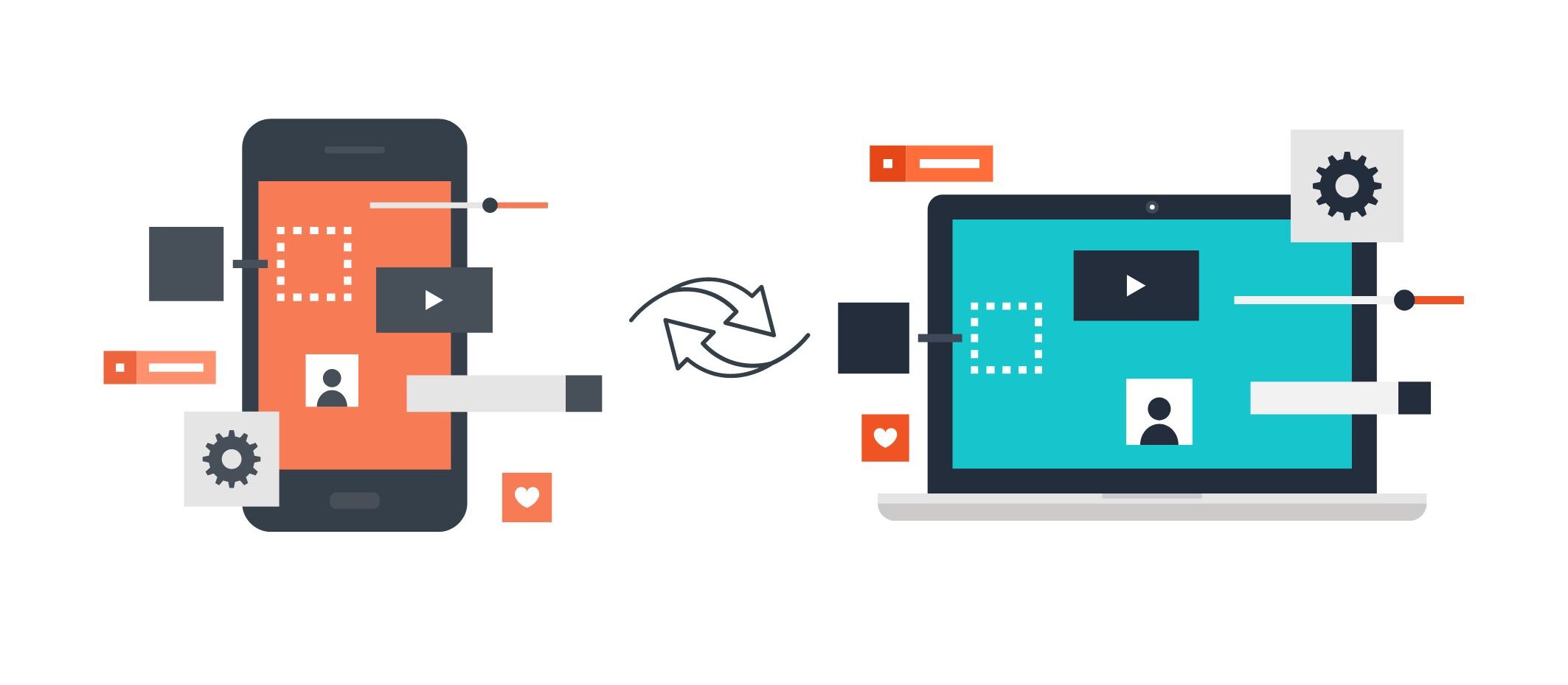 responsive design between desktop and mobile icons
